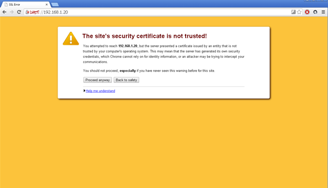 Site security warning - ignore