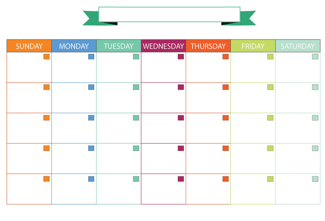 One Month Blank Calendar